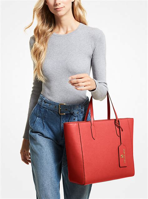 Sinclair Large Pebbled Leather Tote Bag .